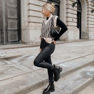 Houndstooth sweater vest